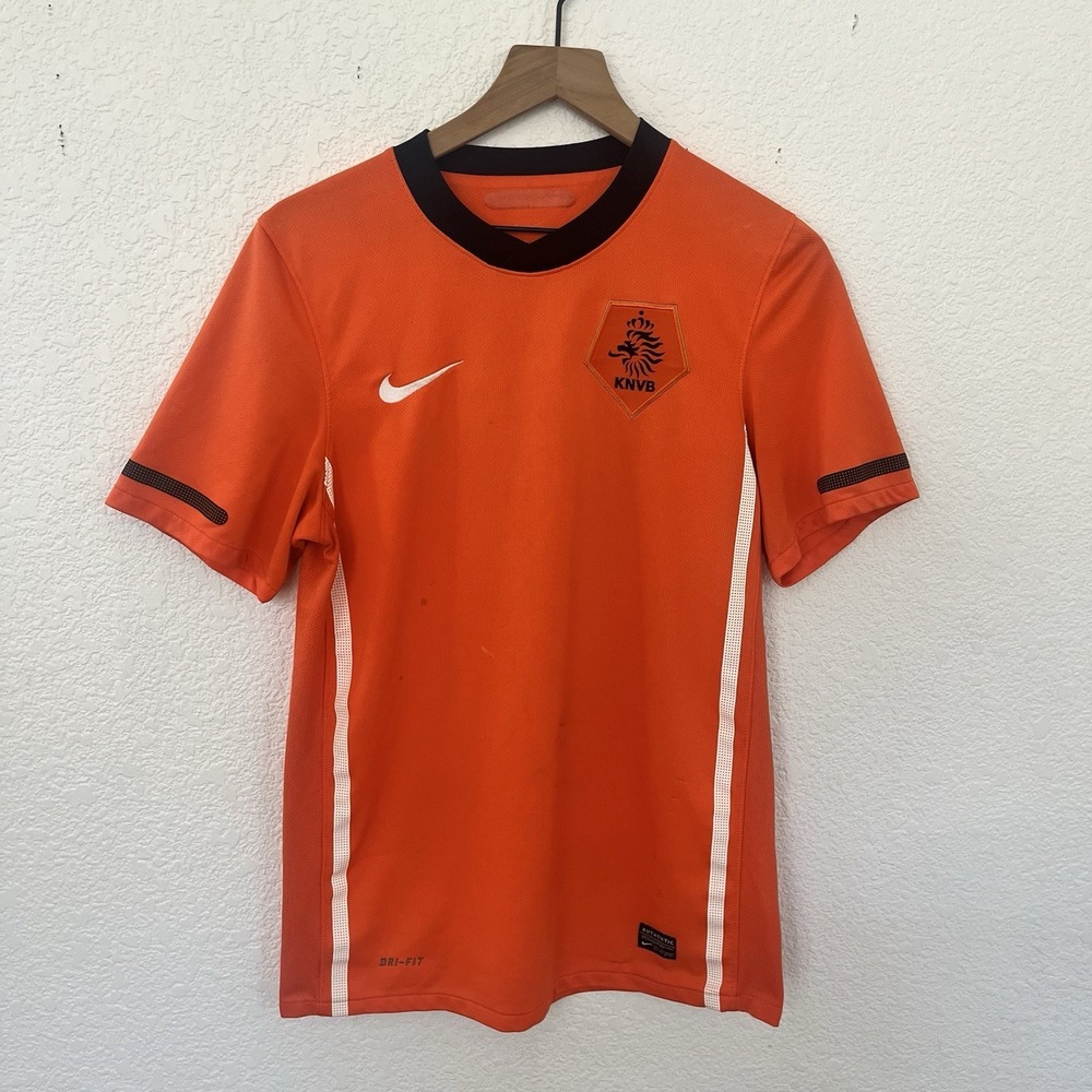 Nike Netherlands KNVB Authentic Dri-FIT Home Jersey Orange Small Lion Crest‎